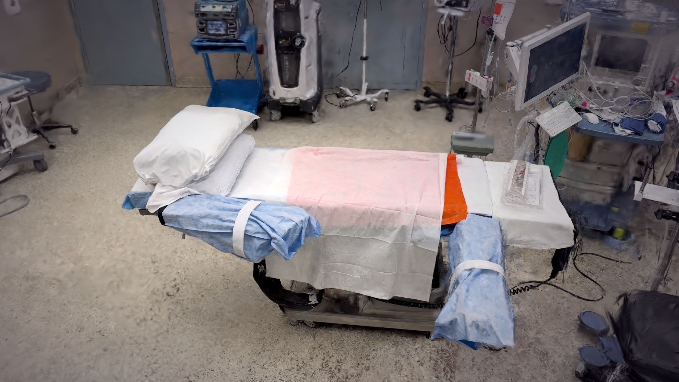 Operating room rendered from Appraiseye's 3D digital twin: wide view from the other side