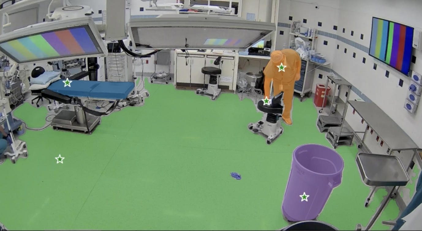 AI vision system monitoring an operating room